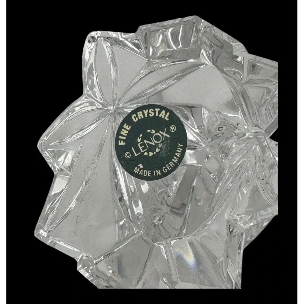 Lenox Fine Crystal Candlestick‎ Holders Leaded Falling Star Set of 2 Germany 8
